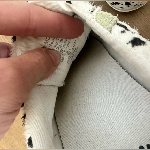 Madewell‎ Sidewalk Shoes Low-Top Sneakers in Spatter-Painted Calf Hair Size 9 - Picture 6 of 7